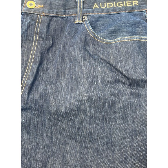 Christian Audigier Ed Hardy Shorts Mens 44 Blue Denim Embroidered Skull Rose - Picture 11 of 16